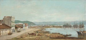 Benedito Calixto - Konsulatets havn i Santos, SP, 1887 af Benedito Calixto