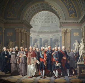 Gustav III af Sverige (1746-1792) med pave Pius VI (Gianangel, grev Braschi af Benigne Gagneraux