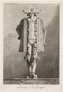 Græsk maskerade: Shepherd a la Grecque Plate 5, 1771. af Benigno Bossi