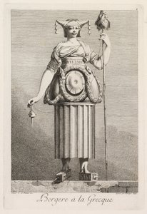 Masquerade à la Grecque: Hyrdinde à la Grecque Plate 4, 1771. af Benigno Bossi