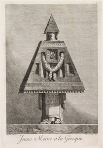 Masquerade à la Grecque: Ung munk à la Grecque Plate 9, 1771. af Benigno Bossi