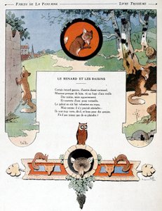 Ræven og druerne, illustration fra 