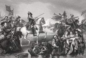 Battle of the Boyne, indgraveret af W. French (litho)