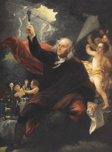 Benjamin Franklin drageeksperiment. (Print)
