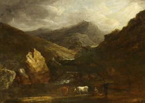 Bjerglandskab med udsigt over Snowdon