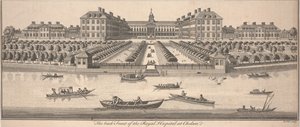 Bagsiden af det kongelige hospital i Chelsea, udgivet 1756 (kobberstik)