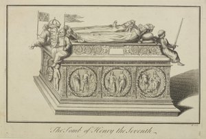 Udsigt over Henry VII og dronning Elizabeths grav i kongens kapel i Westminster Abbey
