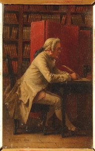 Georges Louis Leclerc, Comte de Buffon - Portræt af naturforskeren Georges-Louis Leclerc, Comte de Buffon (1707-1788), af Fichel, Benjamin Eugene (1826-1895). olie på træ