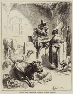 Hyrde siddende ved et springvand af Benjamin Herring