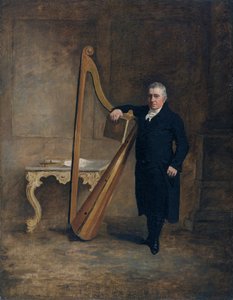 Harpespiller hos Corbet-familien i Griffith Owen, ca. 1812 (olie på lærred) af Benjamin Marshall