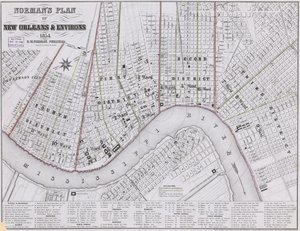 Normans plan for New Orleans og omegn af Benjamin Moore Norman