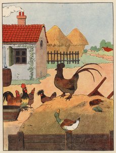 Illustration til Chantecler af Benjamin Rabier (farve litho) af Benjamin Rabier