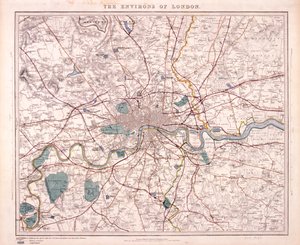 Kort over London, c1860 af Benjamin Rees Davies