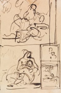 Studie for siddende figurer af Benjamin Robert Haydon