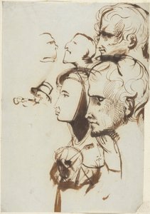 Studie af ansigter af Benjamin Robert Haydon