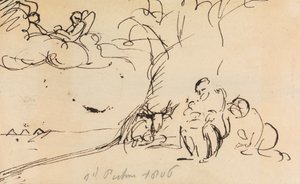 Studie af figurer, der sidder under et træ af Benjamin Robert Haydon
