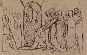 Studie af Mary, Queen of Scots, går til henrettelse af Benjamin Robert Haydon