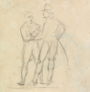 Studie af to mænd, der står, mens de er i samtale af Benjamin Robert Haydon