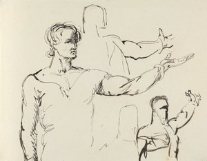 Studie af en mand med strakt arm af Benjamin Robert Haydon