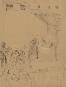 Studie af en religiøs ceremoniscene af Benjamin Robert Haydon