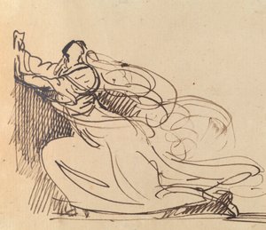 Studie af en kvinde, der bønfalder på sine knæ af Benjamin Robert Haydon
