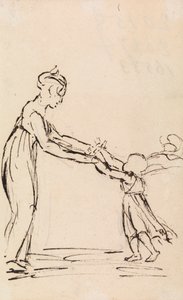 Studie af en kvinde og et barn, der leger af Benjamin Robert Haydon