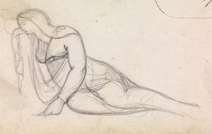 Studie af en kvinde i en delvis tilbagelænet af Benjamin Robert Haydon