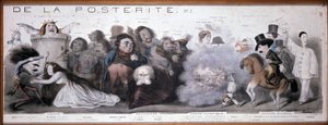 Le grand chemin de la postity: repræsentation af tragedie og komedie (Dorval, etc...) - Litografi af Benjamin Roubaud, Maison de Balzac, Paris