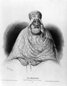 Portræt af El Mazari, Agua de Mostaganem (= Mostaganem) (African Armee) (tegning)