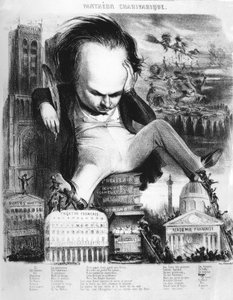 Victor Hugo (1802 - 1885), fransk forfatter, karikatur af Benjamin.