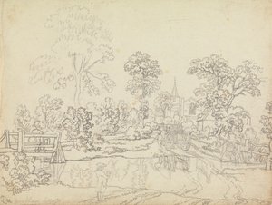En Ford i Wrentham, Suffolk af Benjamin West