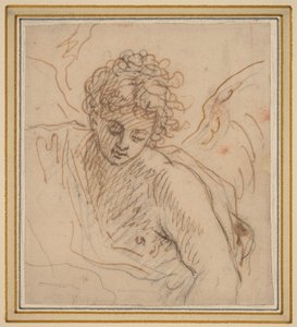 An Angel (pen og brunt blæk over sort kridt på papir)