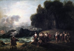 Calypsos-modtagelse af Telemachos og mentor, 1801. af Benjamin West