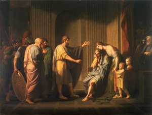 Kleombrotos beordres i eksil af Leonidas 2., konge af Sparta af Benjamin West