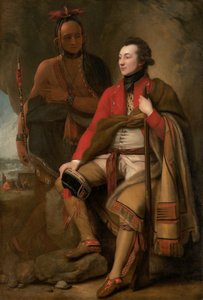 Oberst Guy Johnson og Karonghyontye-kaptajn David Hill, 1776. af Benjamin West