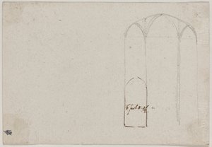 Tværsnit af en gotisk kirke [verso] af Benjamin West