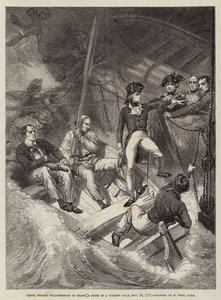Løjtnant Nelson melder sig frivilligt til at gå ombord på en pris i en voldsom kuling, 20. november 1777 af Benjamin West