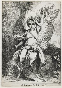 Opstandelsens engel, fra "Eksempler af polyautografi" af Benjamin West