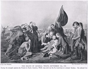 The Death of General Wolfe, 13. september 1759, illustration fra 