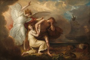 Uddrivelsen af Adam og Eva fra Paradis af Benjamin West