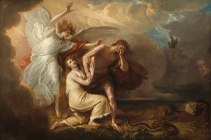 Uddrivelsen af Adam og Eva fra Paradiset, 1791.