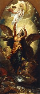 "Kvinden klædt i solen flygter fra forfølgelsen af dragen", af Benjamin West