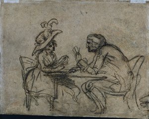 Kvinde og mand spillekort, 1792. af Benjamin West