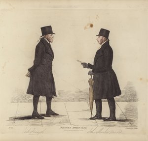 Eminente Edinburghians, alias Modern Athenians, Robert Forsyth, Esq, Advocate, John Shank More, Esq, LLD, Advocate (farvet gravering) af Benjamin William Crombie