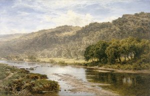 På Llugwy under Capel Curig (olie på lærred) af Benjamin Williams Leader