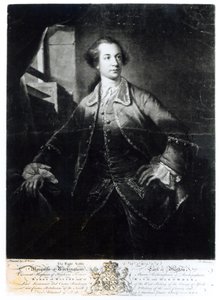 Portræt af Charles Watson-Wentworth, anden markis af Rockingham (1730-82), indgraveret af Richard Houston (1721-75)