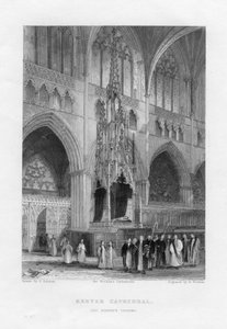 The Bishops Throne, Exeter Cathedral, Devon, c1836-c1842. af Benjamin Winkles