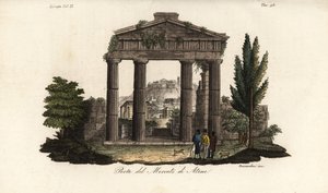 Ruinerne af Athena Archegetis port, ved det romerske agora eller Forum Romanum, Athen, Grækenland af Bennardoni Bennardoni