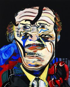 50 store forfattere i historien: Carlos Fuentes, 2015 (olie og akryl på lærred) af Benoit Erwann Boucherot