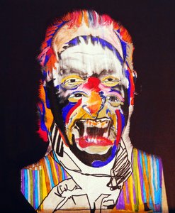 50 store forfattere i historien: Charles Bukowski, 2015 (olie og akryl på lærred) af Benoit Erwann Boucherot